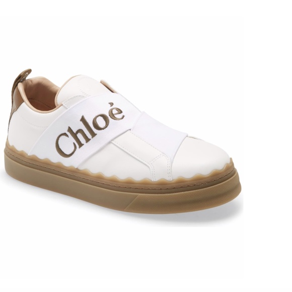 Chloe Shoes - New CHLOÉ Lauren Logo Strap Slip On Sneaker 37/7
